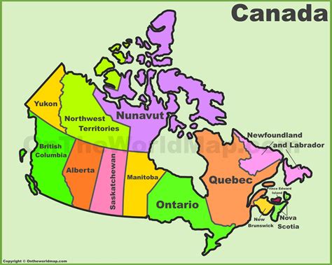 Map Of Canada With Provinces And Territories - Middle East Political Map