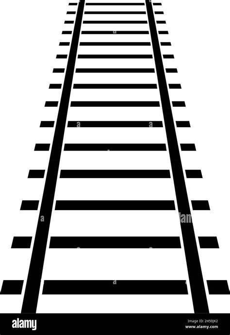 Railway, train track, tramway silhouette illustration - stock vector illustration, clip-art ...