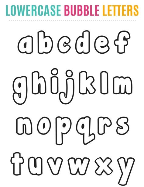 Free Printable Lowercase Bubble Letters