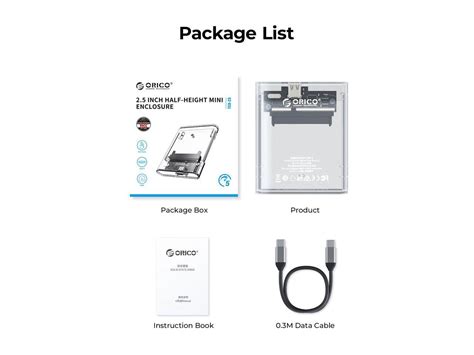 ORICO 2.5" HDD/SSD Enclosure USB 3.1 5Gbps SATA to Type C SSD ard Drive Enclosure HDD Adapter ...