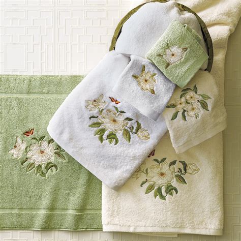 Magnolia Embroidered Towels | Gump's