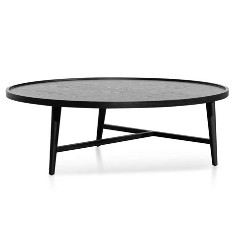 Brenda 1.1m Wooden Round Coffee Table - Black | Interior Secrets ...