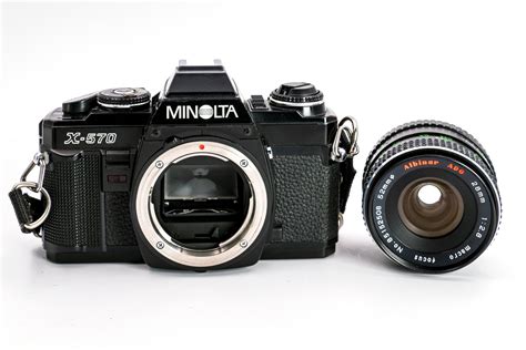 Minolta X-570 35mm Film Camera with Albinar 28mm F2.8 Lens with Macro.