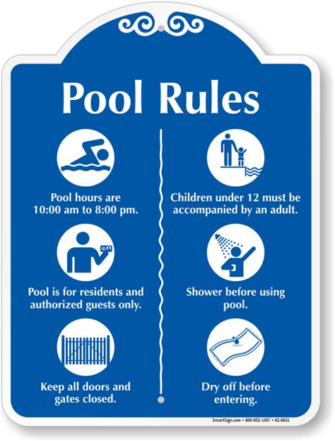 Pool Rules Signs | Swimming Pool Rules Signs