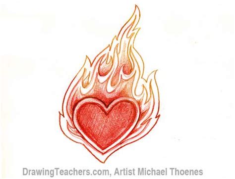 How to Draw a Heart with Flames