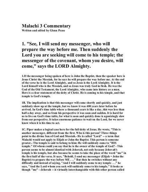 Malachi 3 commentary