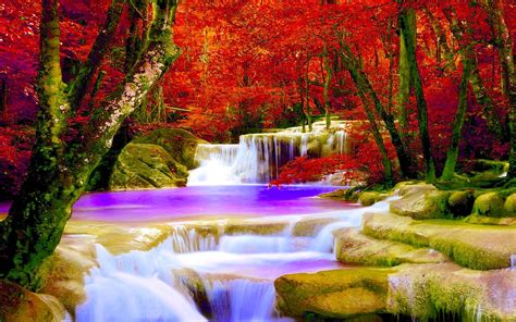 Waterfall In Autumn Wallpapers - Wallpaper Cave