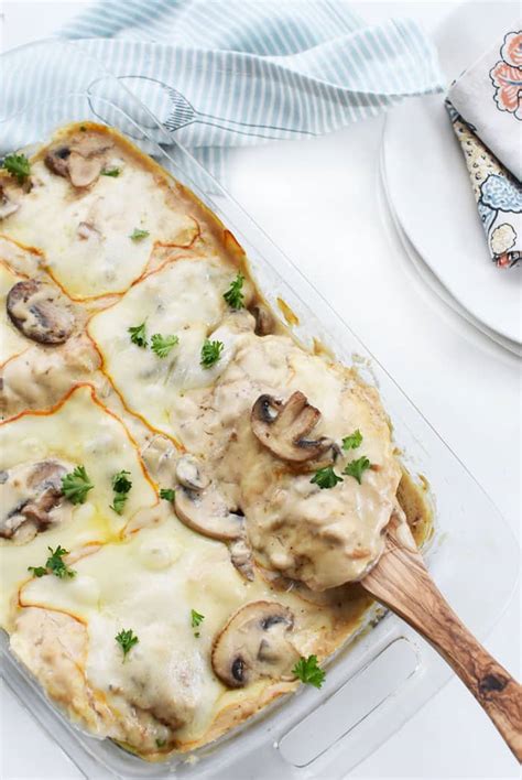 Cream of Mushroom Chicken Bake with Cheese - Sizzling Eats