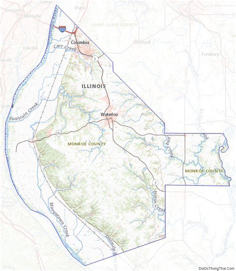 Map of Monroe County, Illinois - Địa Ốc Thông Thái