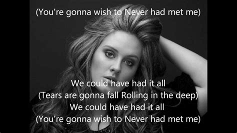 Adele Rolling in the Deep - Lyrics - YouTube