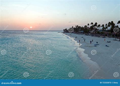 Aerial from Manchebo Beach on Aruba Island in the Caribbean Sea Stock ...