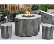 Tree stump gas fire pit (propane) made of cast concrete - Imitation wooden stump - Gray | Cool Mania