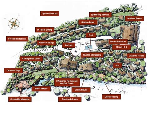 L’Auberge de Sedona Resort Map in 2020 | Sedona resort, Stargazing ...