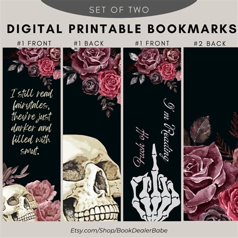 Printable Bookmarks, Smut Bookmarks, Dark Romance Bookmarks, Book Lover Gift, Dirty Romance ...