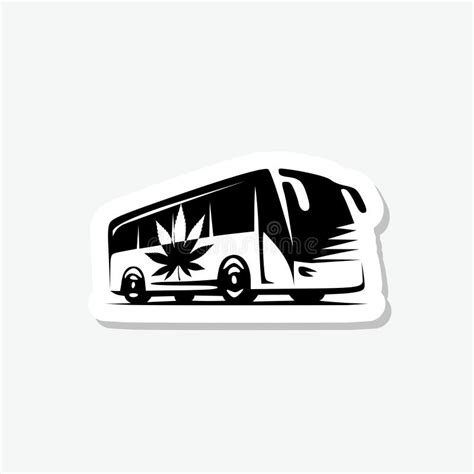 Bus Sticker Icon Isolated on Gray Background Stock Vector ...