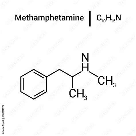 chemical structure of methamphetamine (C10H15N) Stock Vector | Adobe Stock