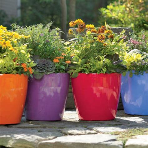 Colorful Outdoor Planters - Picture-Ideas