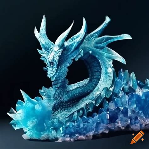 High definition crystal dragon sculpture on Craiyon