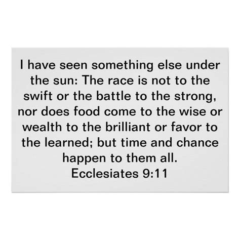 Ecclesiastes 9:11 poster | Zazzle.com in 2021 | Ecclesiastes 9 ...