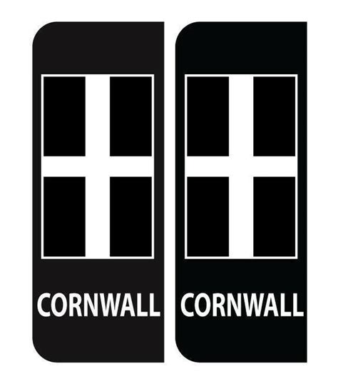 2 X Cornwall Cornish Flag Number Plate Badge Vinyl Stickers - Etsy UK