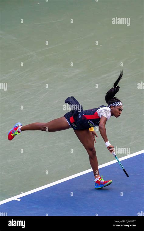 Coco Gauff (USA) competing in R3 at the 2022 US Open Stock Photo - Alamy