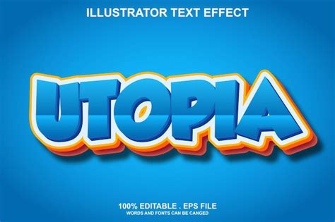 Premium Vector | Utopia text effect editable