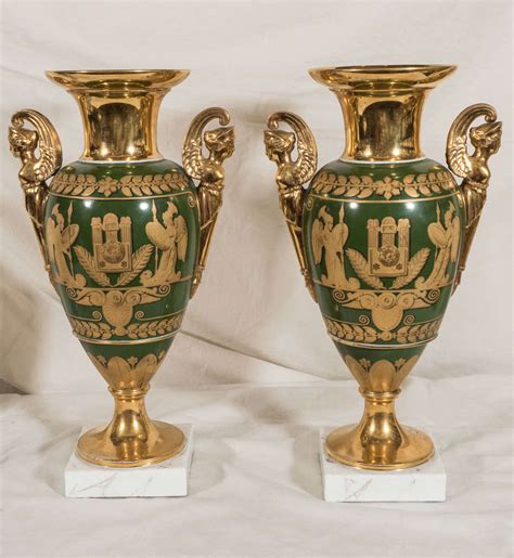 Antique Paris Porcelain Vases Neoclassical at 1stDibs