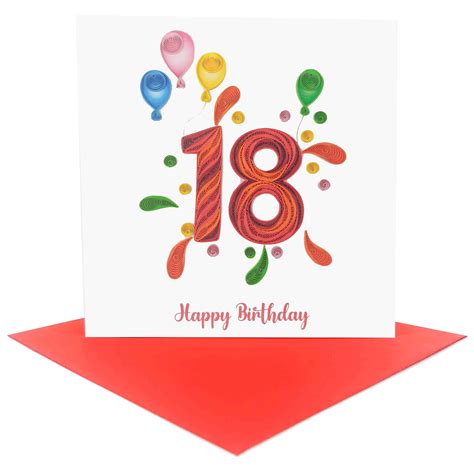 Buy 18th Birthday Card, Happy Birthday 18 Years Old Card, Eighteen Year Birthday Decorations ...