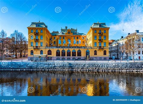 GAVLE, SWEDEN, APRIL 22, 2019: Elite Grand Hotel in Gavle Reflecting on River Gavlean, Sweden ...