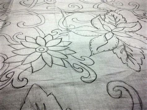 Sketsa Gambar Batik Bunga - Satu Trik