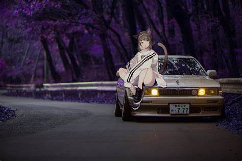 Toyota Chaser, 1080P, JDM, anime girls HD Wallpaper