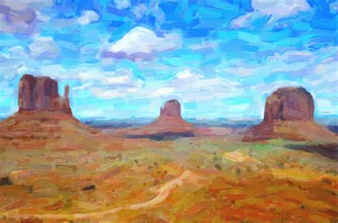 Abstract Arizona Desert Landscape Painting by Celestial Images - Pixels