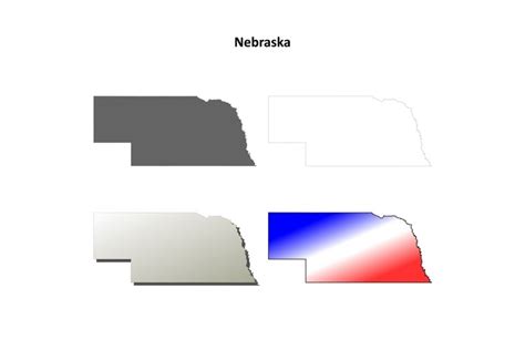 Nebraska outline map set