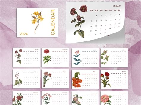 A Fantastic 2024 Minimalist Flower Calendar | Upwork