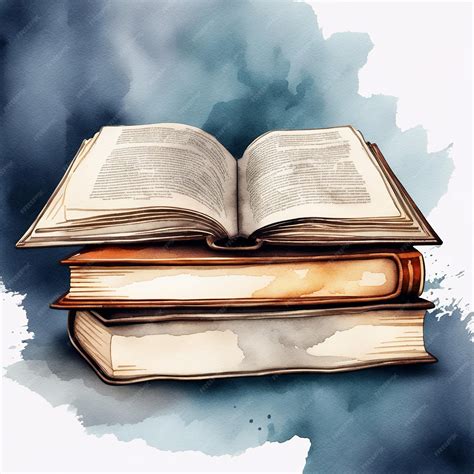 Premium AI Image | Study books with blue smokeWatercolor hand painted isolated illustration