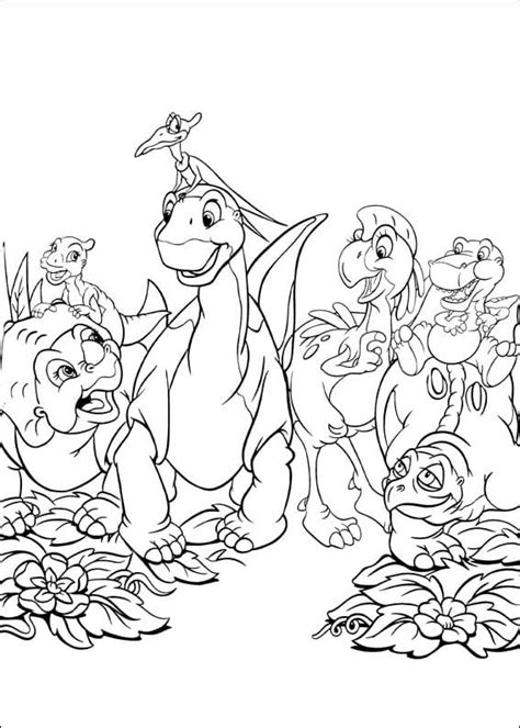 Littlefoot and Cera Land Before Time Coloring Page - Free Printable Coloring Pages for Kids