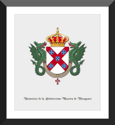 Armoiries de la Sérénissime Maison de Bragance. Coat of arms of the Serene House of Braganza.