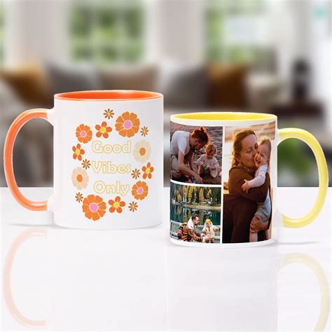 Customizable Picture Coffee Mug With Orange Yellow Lime - Etsy