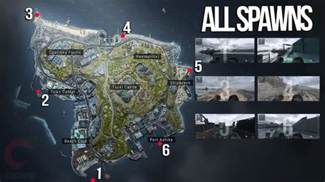 Warzone 2 DMZ: All Player Spawns of the Map Ashika Island