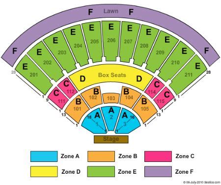 Toyota Amphitheatre Seating Chart