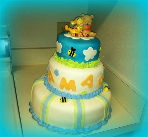 Pooh Bear Baby Shower Cake - CakeCentral.com