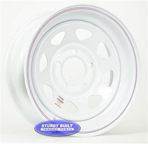 14 inch White Spoke Trailer Wheel 5 Lug Bolt Circle-24479