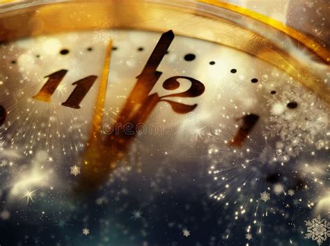 New Year& X27;s at Midnight - Clock at Twelve O& X27;clock with Holiday ...