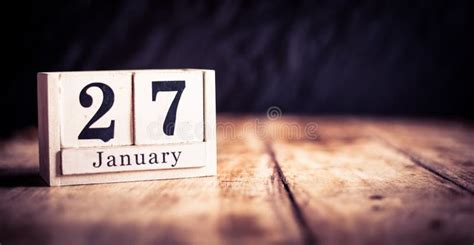 January 27th Wood Cube Calendar With Date Of Month And Day Pink | Images and Photos finder