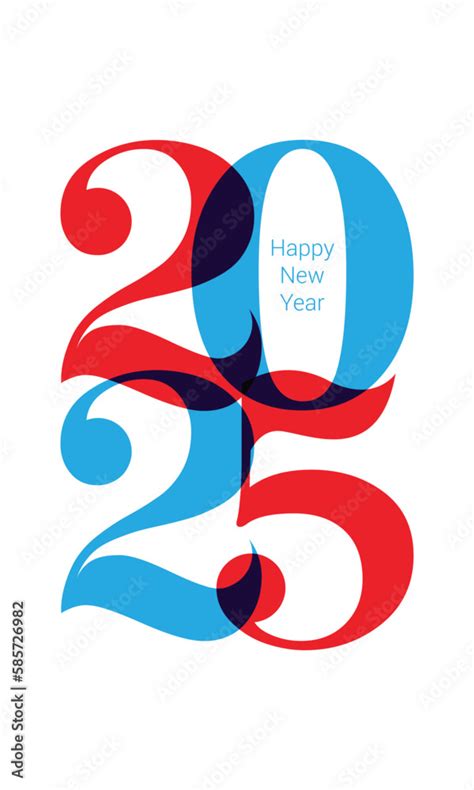 2025, Happy New Year 2025, Design template with typography logo 2025 ...