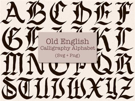 Old English Calligraphy Svg Letters Old Style Calligraphy - Etsy