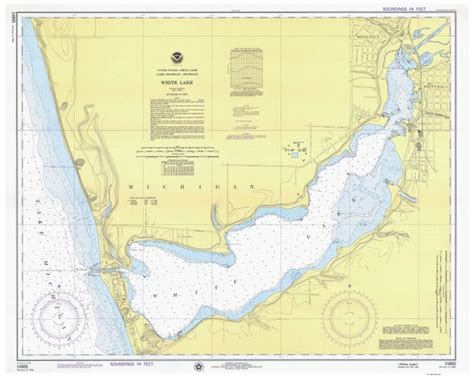 White Lake 1975 Lake Michigan Michigan Nautical Map | Etsy