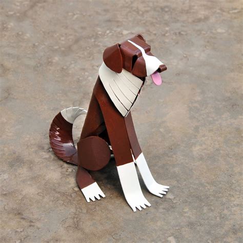 Border Collie Dog Sculpture Handmade Copper Miniature - Etsy