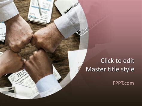 Free Teamwork in Workplace PowerPoint Template - Free PowerPoint Templates