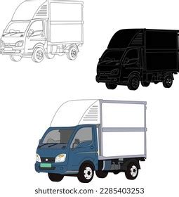 Mini Truck Drawing Vector Illustration Color Stock Vector (Royalty Free ...